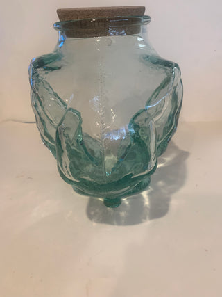 Vntg big glass Elephant w/lid