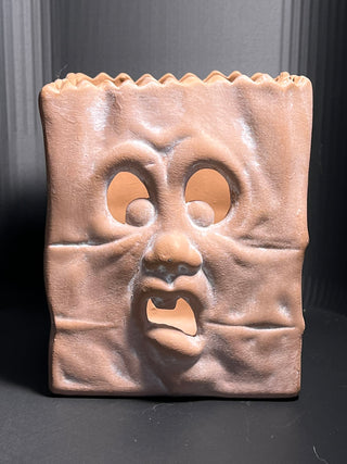 Ceramic Halloween Luminary, Scary Face