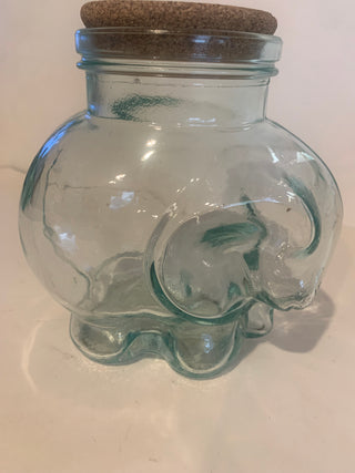 Vntg 1960’s Italian  Glass Elephant jar w/lid