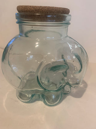 Vntg 1960’s Italian  Glass Elephant jar w/lid