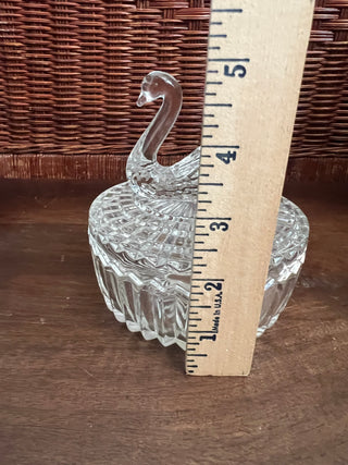 Vintage glass swan trinket dish