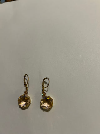 Glass Blush Stone Drop Earrings