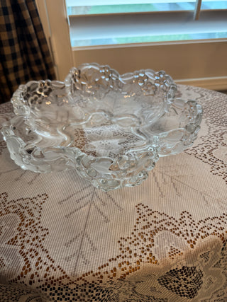 Vintage Mikasa Walther Glass "Carmen"  Serving Bowl with Fruit design
