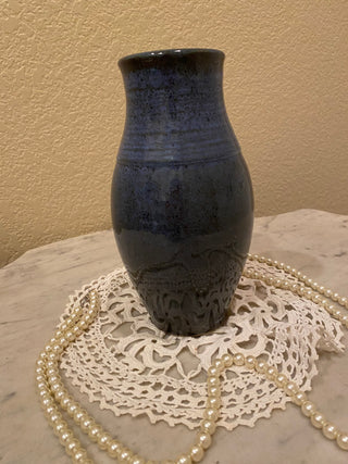 Handcrafted cobalt studio art pottery vase