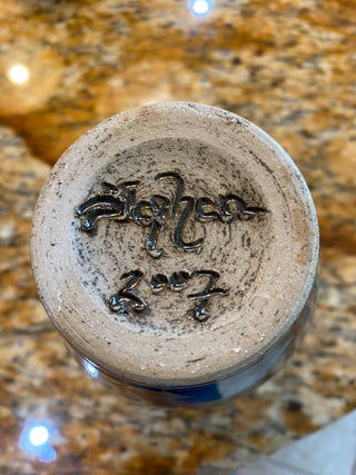 Handcrafted cobalt studio art pottery vase