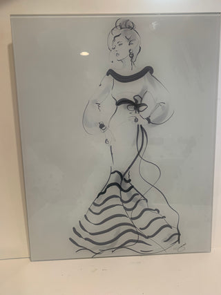 Reverse painting on glass Fair Lady