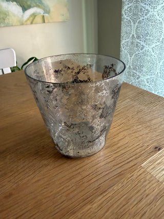 Frosted Metalic Glass Cup