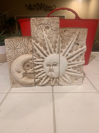 Vntg celestial two sided candle set/3