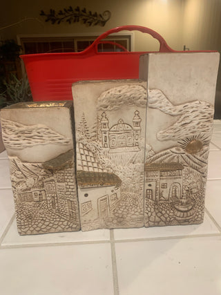 Vntg celestial two sided candle set/3