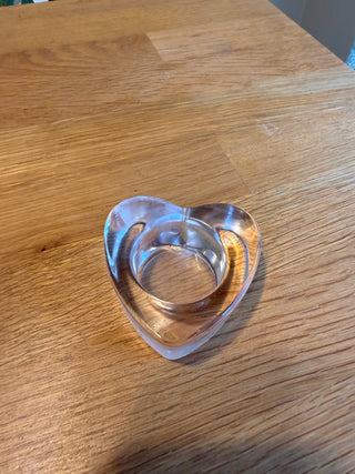 Heart-shaped Glass Tealight Holder (clear)