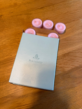 PartyLite tealight candles (strawberry/rhubarb)