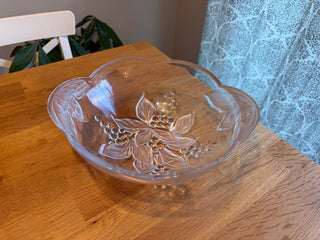 Frosted Glass Bowl - Floral Pattern