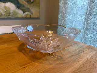 Frosted Glass Bowl - Floral Pattern
