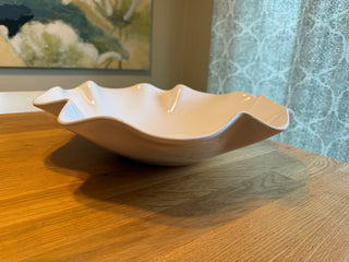 Crate & Barrel White Ruffle Bowl