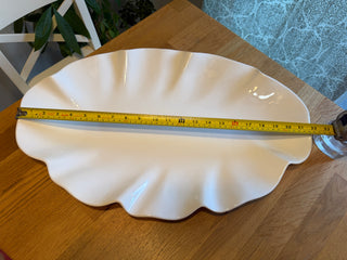 Crate & Barrel White Ruffle Platter