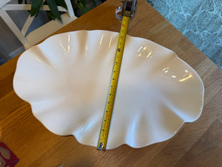 Crate & Barrel White Ruffle Platter