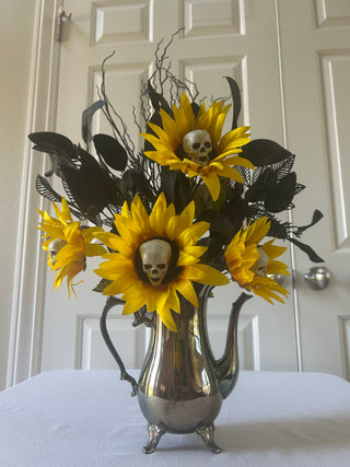 Halloween Skull Flower Arrangement