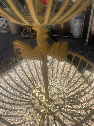 Vintage 3 tiered metal standing basket w/ rooster