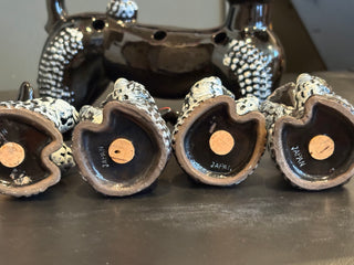 Vtg. 5-piece Japanese poodle spice rack
