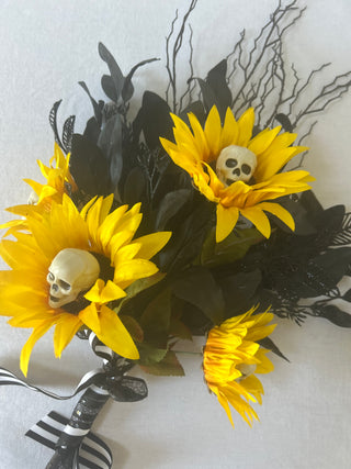 Halloween Skull Flower Arrangement