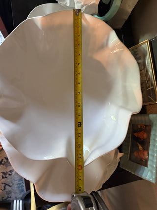 Crate & Barrel White Ruffle Bowl