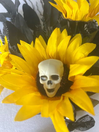 Halloween Skull Flower Arrangement
