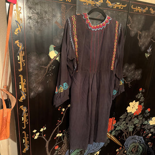 Johnny Was Linen Dress Embroidered Floral