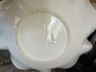 Crate & Barrel White Ruffle Bowl