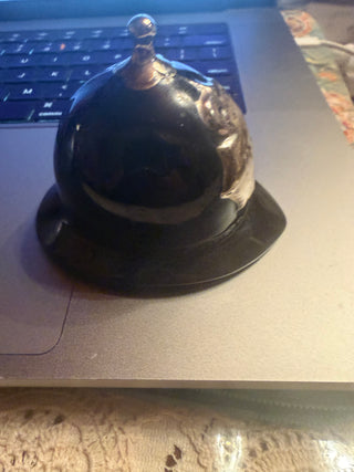 Vintage Artone Hand Painted  British Royal Crown Metropolitan Police Hat Helmet Bell