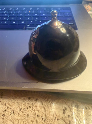 Vintage Artone Hand Painted  British Royal Crown Metropolitan Police Hat Helmet Bell