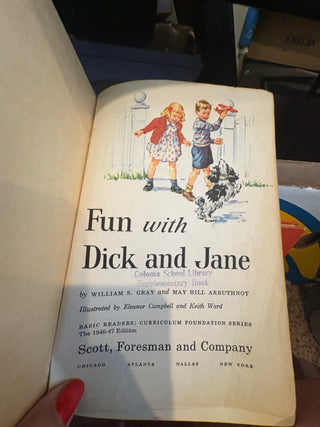 Vtg. 1946-47 "Fun with Dick & Jane" hardcover school reader book
