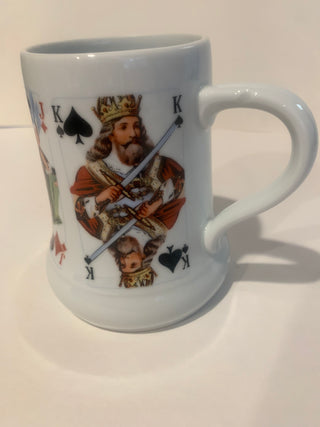 Vntg German porcelain playing cards mug