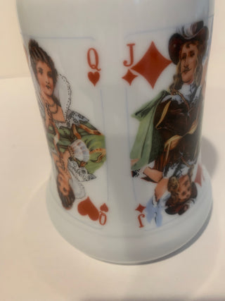 Vntg German porcelain playing cards mug