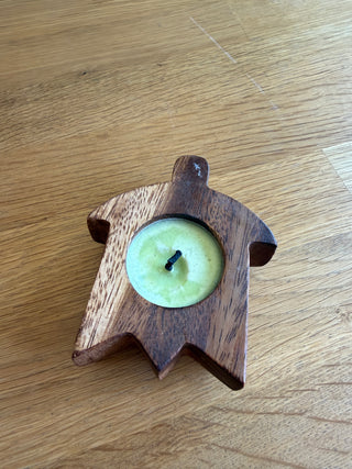 Wooden Turtle Tea Light Holder