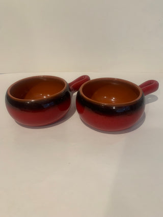 Vntg De Sylva Italian red soul bowls set/2