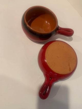 Vntg De Sylva Italian red soul bowls set/2