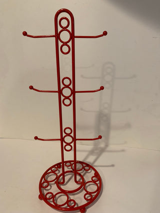 Red metal mug tree, Eurohome