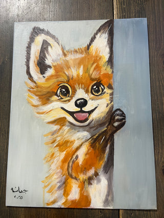 CUTE FOX ORIGINAL ACRYLIC ART