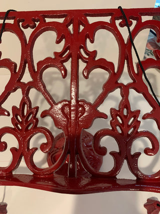 Red cast iron swivel cookbook stand