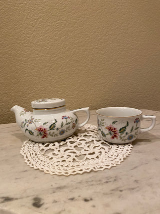 Vtg porcelain Andrea by Sadek 3 pc tea set