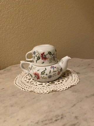 Vtg porcelain Andrea by Sadek 3 pc tea set