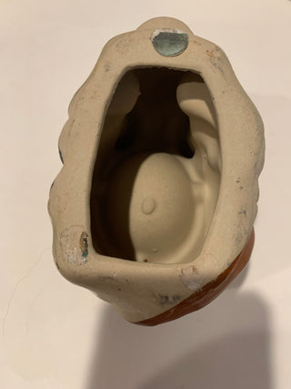 Vntg hand painted pottery donkey ashtray