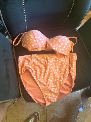 Juicy Couture 2 piece bikini swim suit Top L and bottom XL