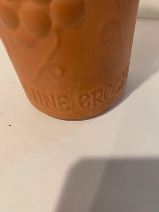 Vntg terra-cotta wine chiller grape design