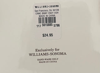 WILLIAMS SONOMA WHITE CERAMIC BUNNY W/CART