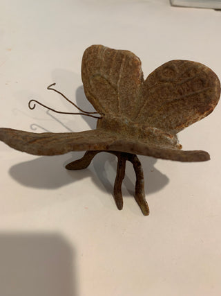 Vntg rustic cast iron butterfly decor