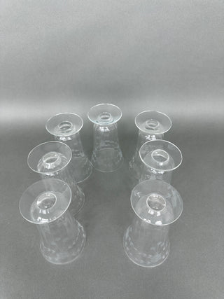 Vintage Mid-Century Cut Crystal Stemware Suite — Grape & Vine, 31 Pieces, Six Shapes
