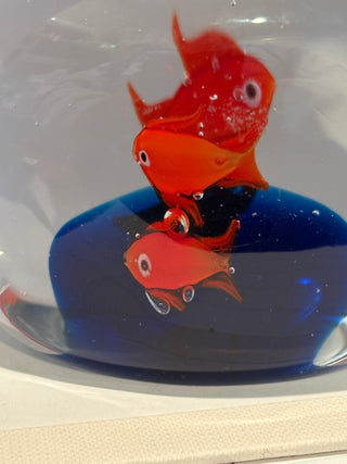 Vtg. (1960) Murano Italian Art Glass aquarium sculpture 2.5" tall