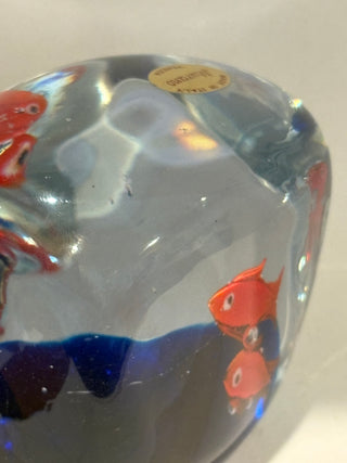 Vtg. (1960) Murano Italian Art Glass aquarium sculpture 2.5" tall