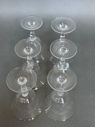Vintage Mid-Century Cut Crystal Stemware Suite — Grape & Vine, 31 Pieces, Six Shapes